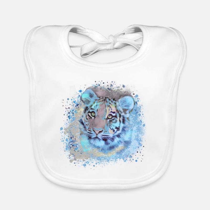 tigerbaby,tiger,blue,graffiti,painting Organic Baby Bibs