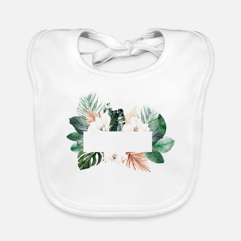 Modern Flowers Tropic customizable Organic Baby Bibs