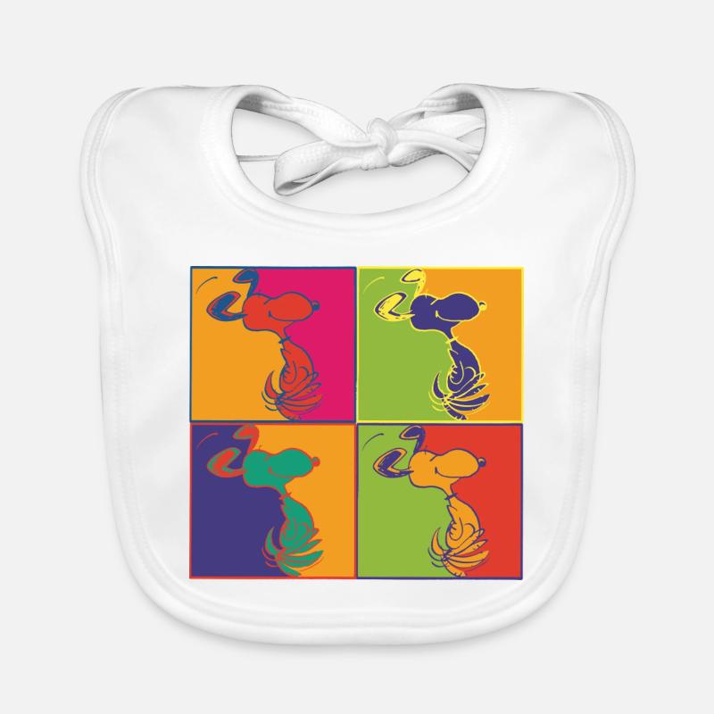 Peanuts Pop-Art Design Snoopy Baby Bio-Lätzchen