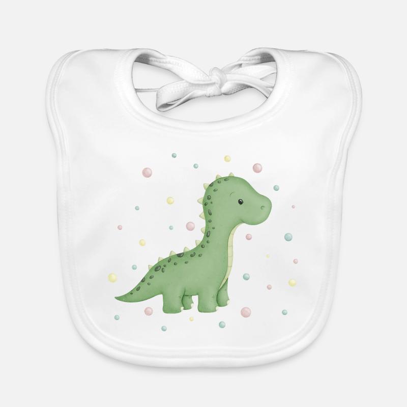 dino mignon avec des points Bavoir bio Bébé