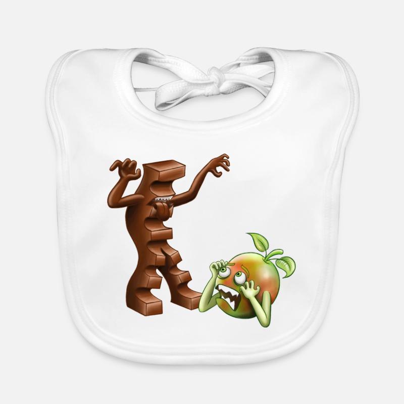 Chocolate vs. Vitamins - Baby Bio-Lätzchen - Weiß