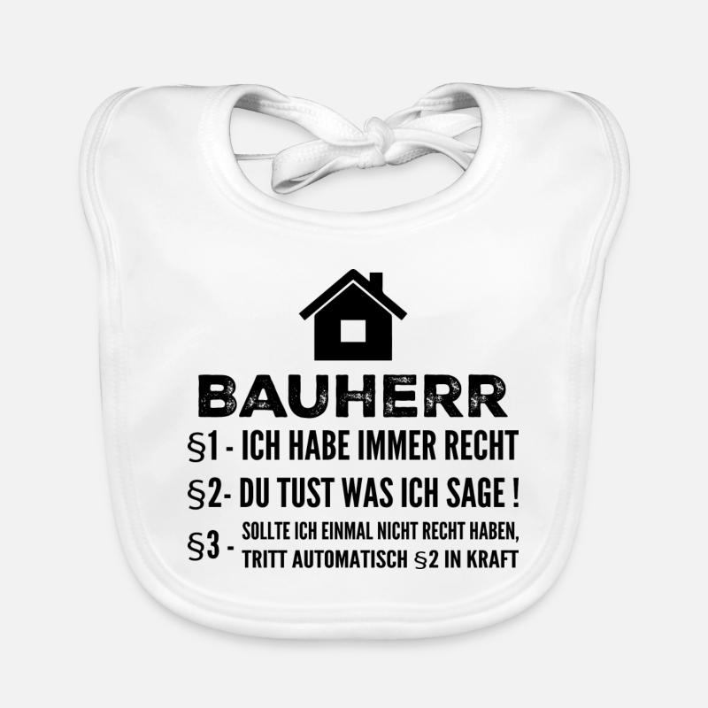 Builder House Construction Site Funny Gift Organic Baby Bibs