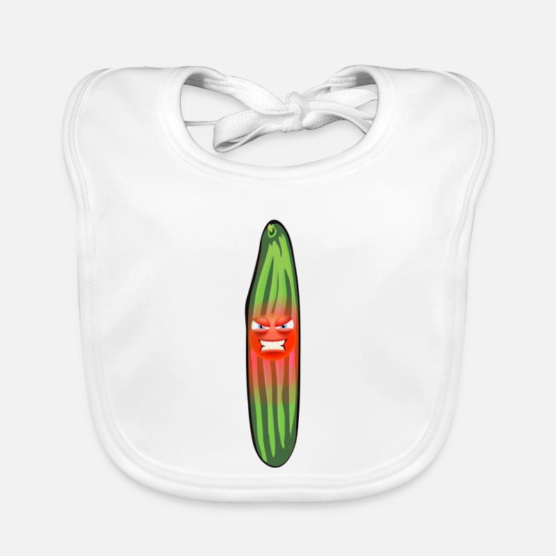 Angry cucumber, cucumbers, comic, cucumber Organic Baby Bibs