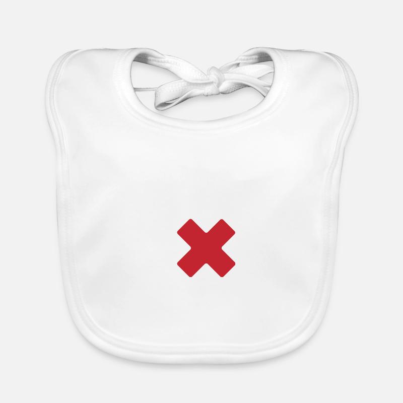 Blade cross Red Symbol icon Organic Baby Bibs