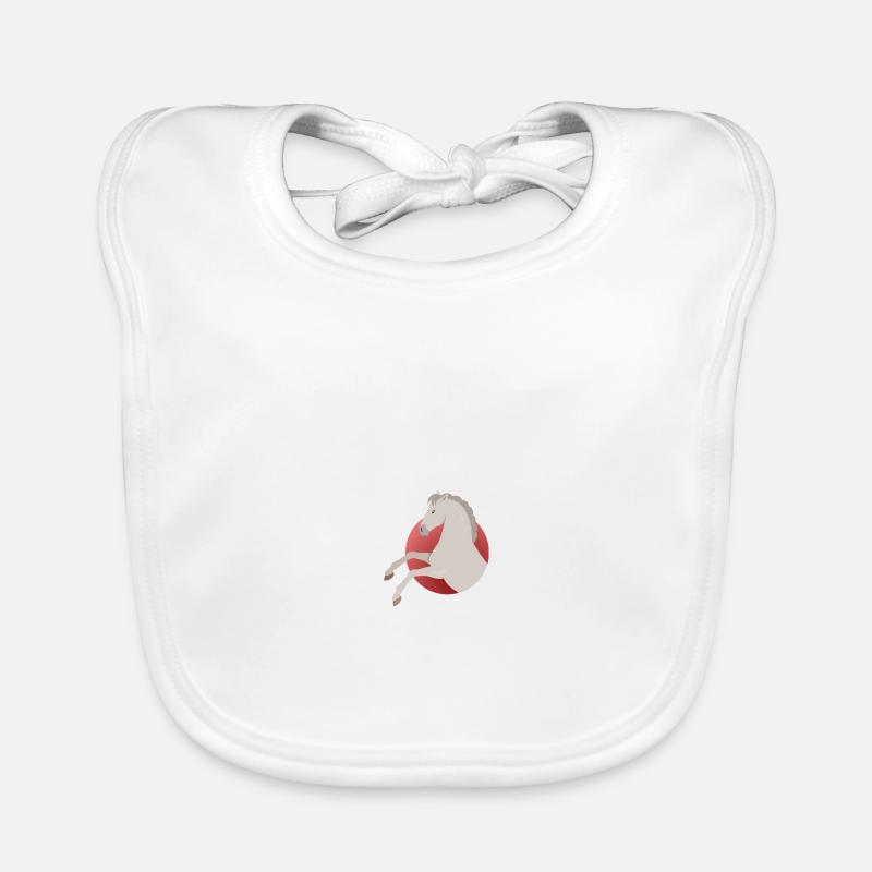 Pferde - Baby Bio-Lätzchen - Weiß