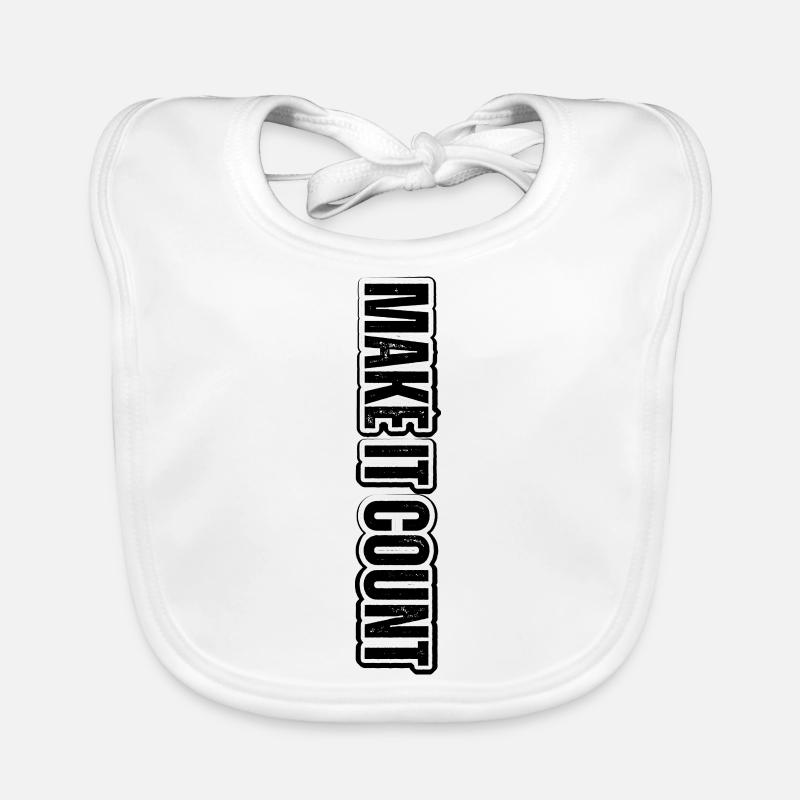 MAKE IT COUNT – lettrage vertical motivant Bavoir bio Bébé