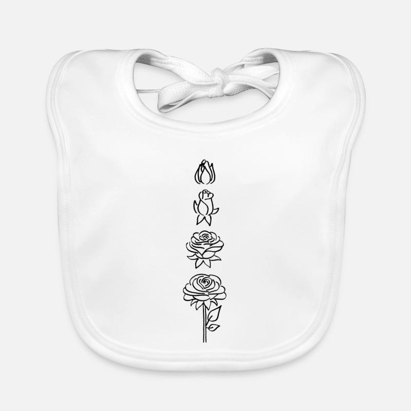 Black flower hatching Organic Baby Bibs