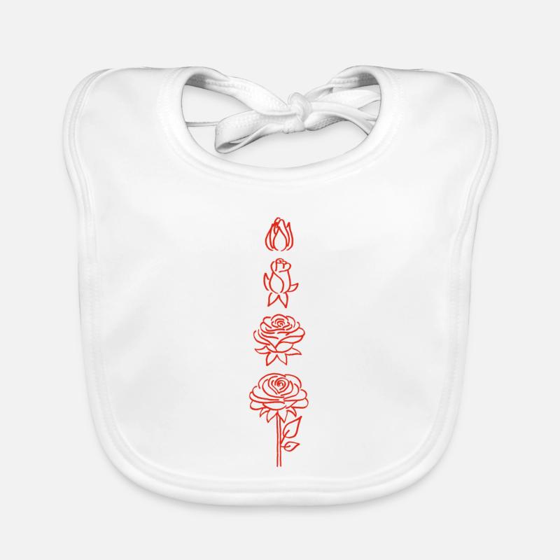 éclosion d'une fleur rouge Bavoir bio Bébé