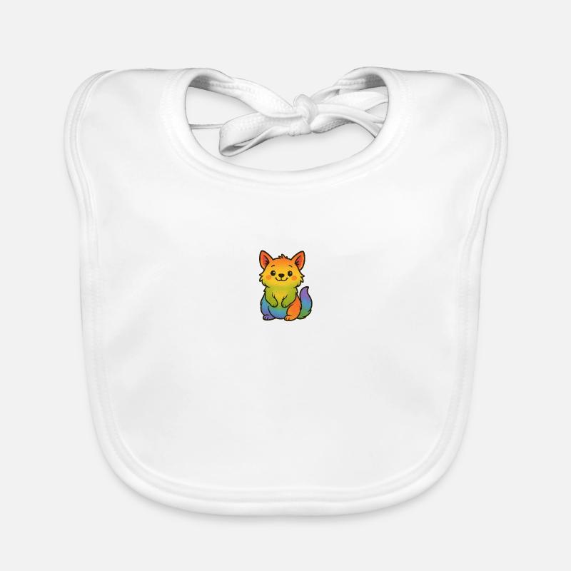 Bunter Regenbogen Fuchs Baby Bio-Lätzchen