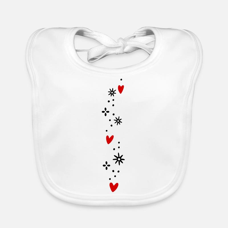 Hearts Glitter Organic Baby Bibs