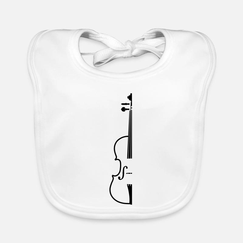 violon - Bavoir bio Bébé - blanc