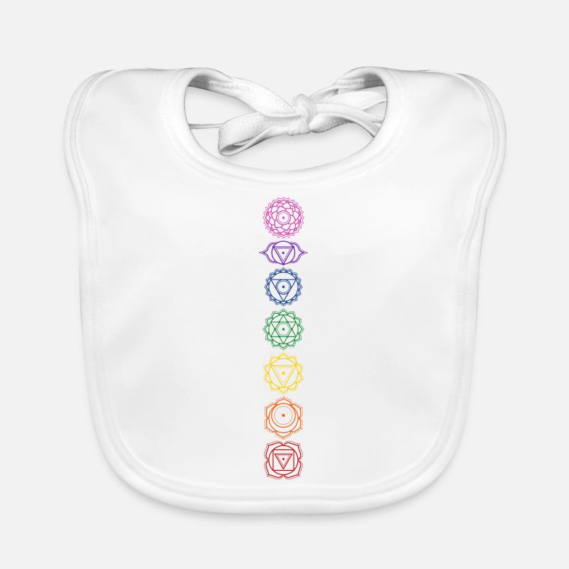 7 symboles de chakra - affectation des couleurs Bavoir bio Bébé