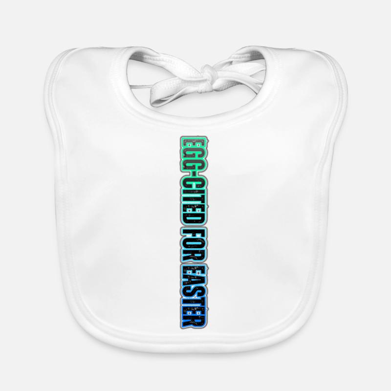 EGG-CITED FOR EASTER – neonfarbener Osterhumor Baby Bio-Lätzchen