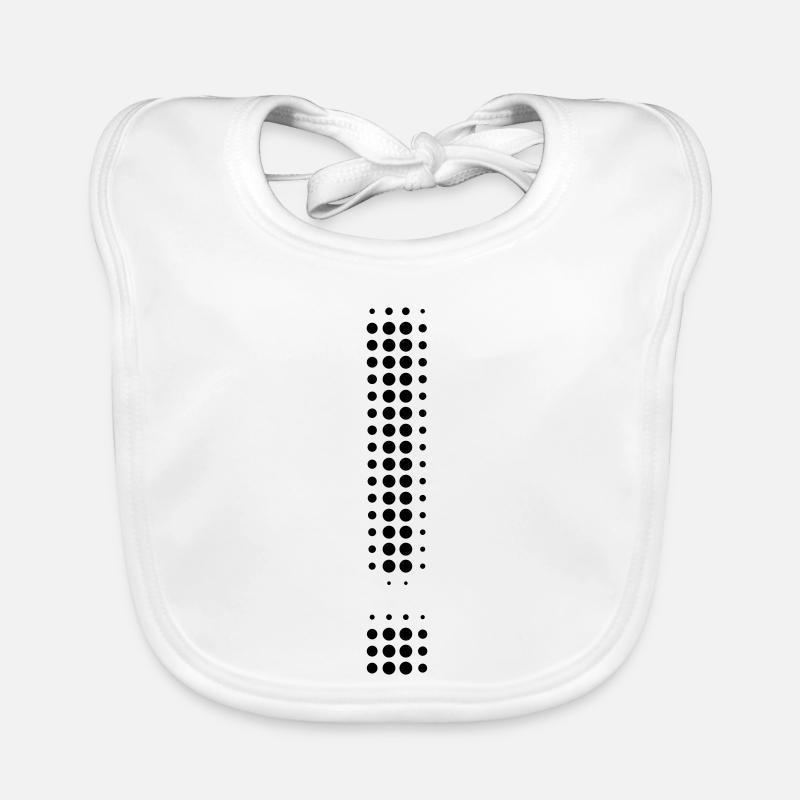 Exclamation mark - Organic Baby Bibs - white