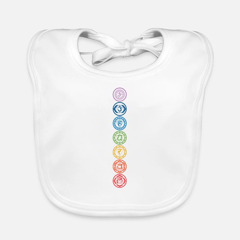7 chakras - Bavoir bio Bébé - blanc