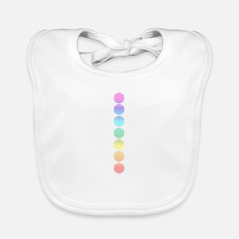 Blume des Lebens - Chakra Farben Baby Bio-Lätzchen