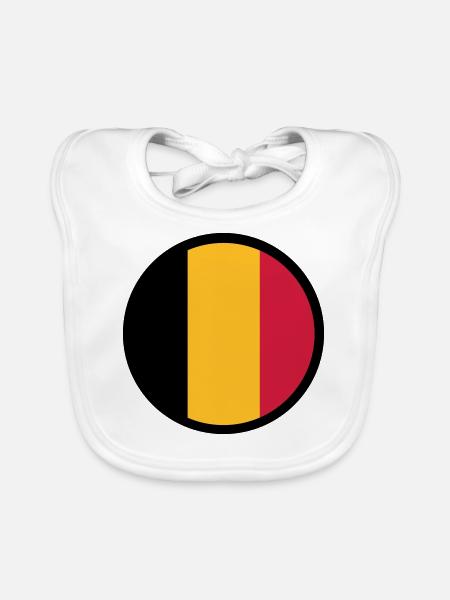 Marqué par la Belgique - Bavoir bio Bébé - blanc - Devant
