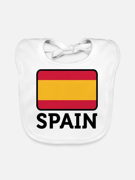 Drapeau national de l Espagne - Bavoir bio Bébé - blanc - Devant