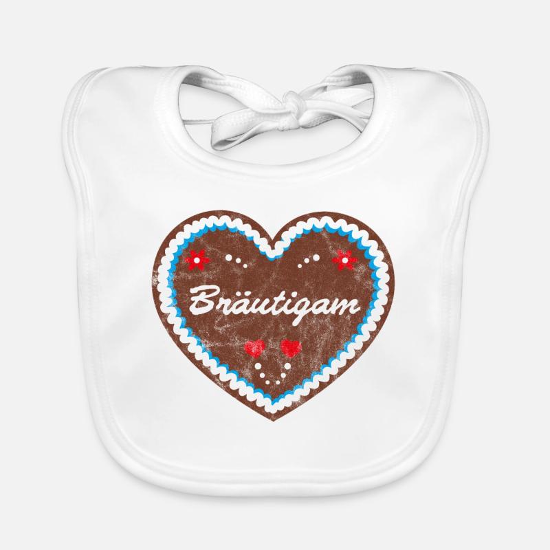 Lebkuchenherz "Bräutigam" JGA Baby Bio-Lätzchen