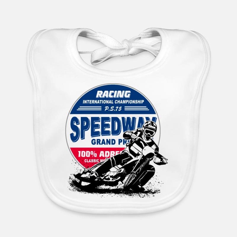 Speedway - Motorcycle Speedway Organic Baby Bibs