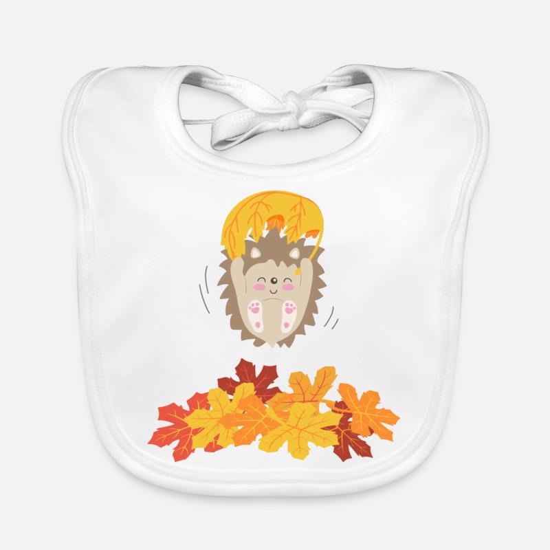 Tender hedgehog with leaf Organic Baby Bibs