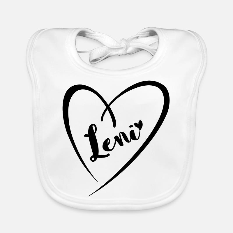Leni Name Vorname im Herzrahmen Baby Bio-Lätzchen