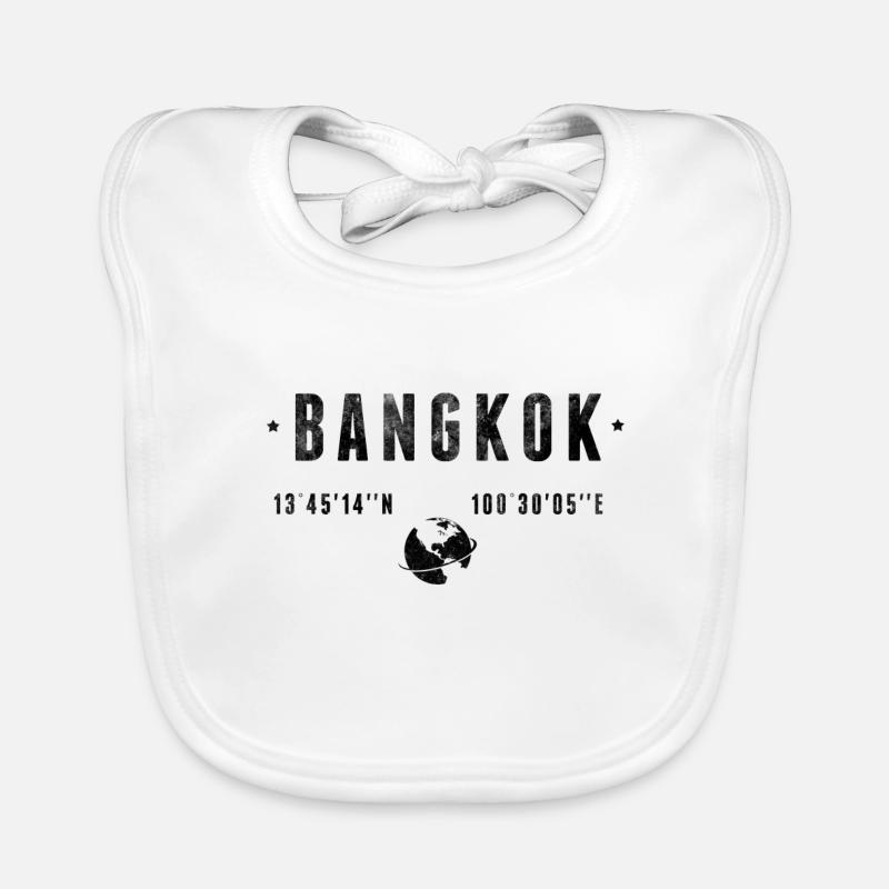 Bangkok - Baby Bio-Lätzchen - Weiß