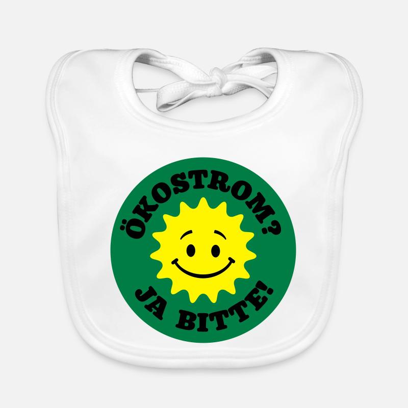 ökostrom ja bitte, atomkraft nein danke, bio öko - Baby Bio-Lätzchen - Weiß