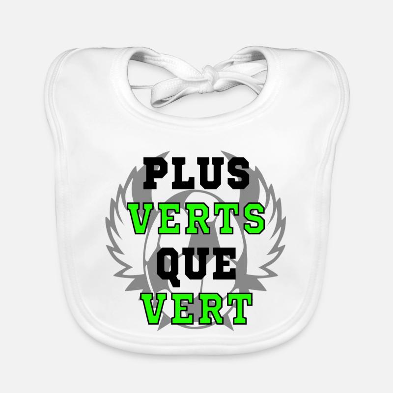 PLUS VERTS QUE VERT (ST ETIENNE) - Bavoir bio Bébé - blanc