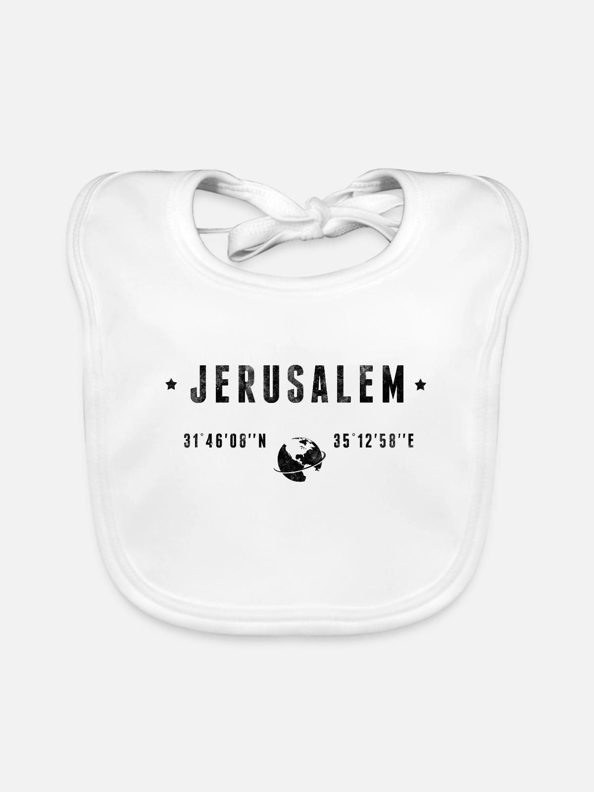 Jérusalem - Baby Bio-Lätzchen - Weiß - Vorne