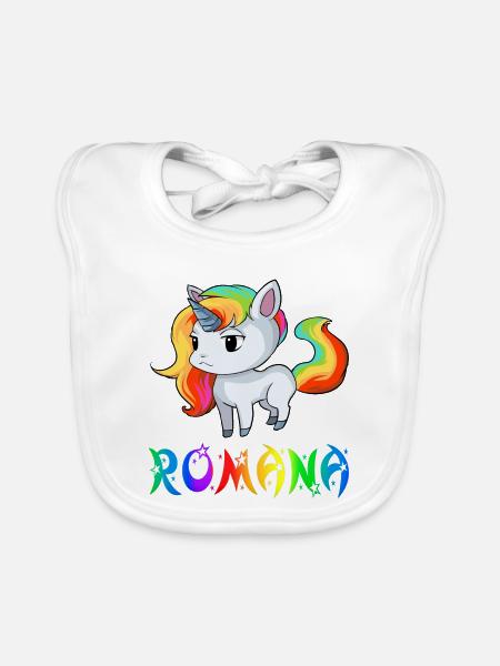 Einhorn Romana - Baby Bio-Lätzchen - Weiß