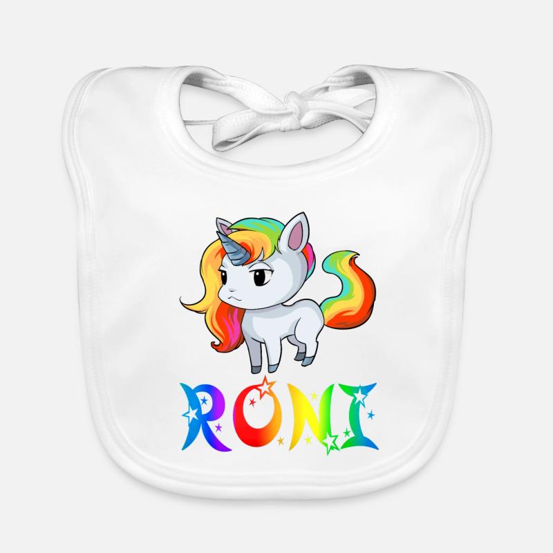 Unicorn Roni - Bavoir bio Bébé - blanc