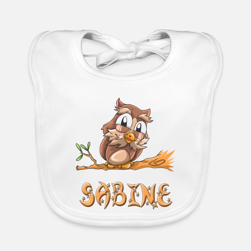 Eule Sabine - Baby Bio-Lätzchen - Weiß