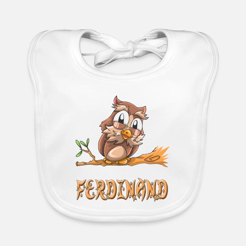 Chouette Ferdinand - Bavoir bio Bébé - blanc