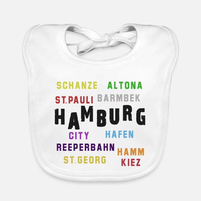 Collage typographique du quartier de Hambourg Bavoir bio Bébé
