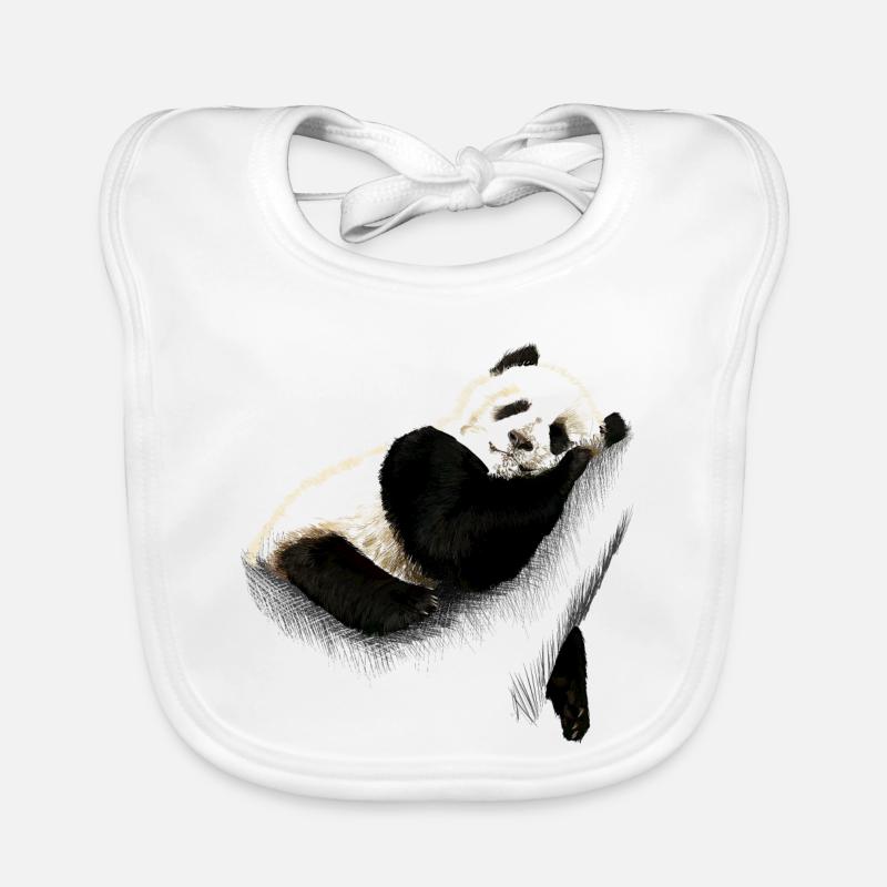 Panda - Bavoir bio Bébé - blanc