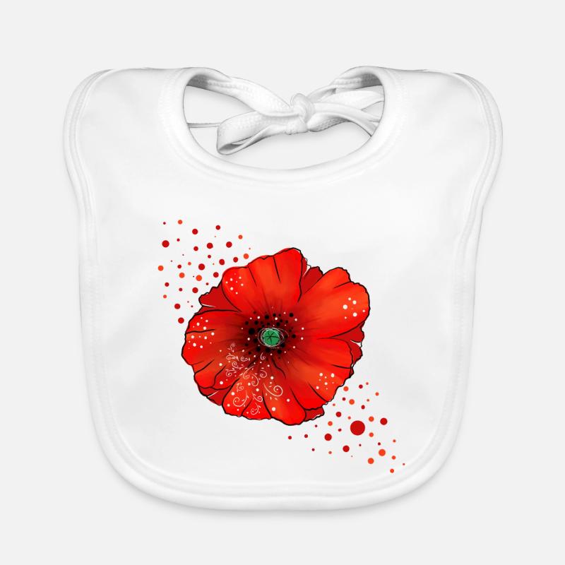 Art du pavot coquelicot Bavoir bio Bébé