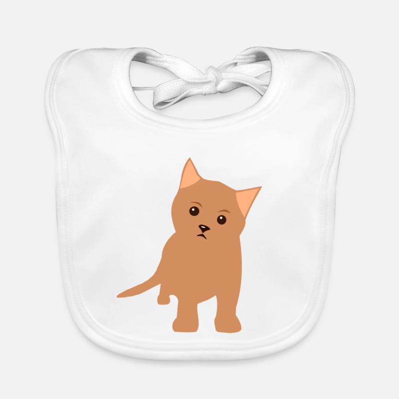 Braunes Kätzchen Flat Design Baby Bio-Lätzchen