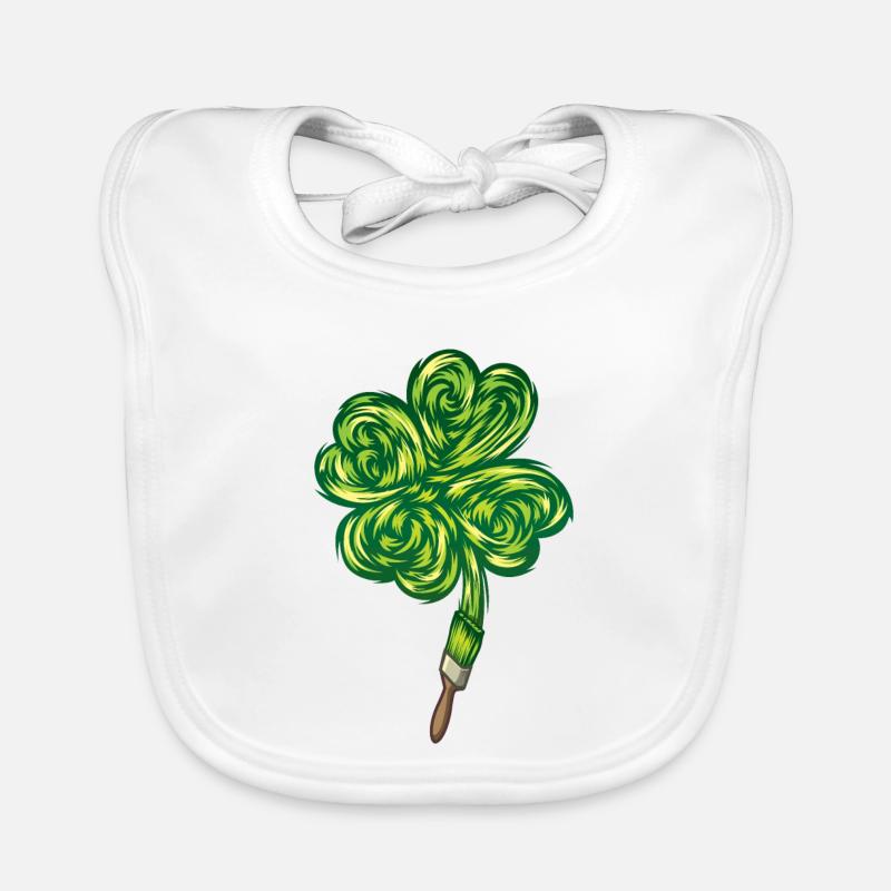 Clover - "I make my own luck" - Baby Bio-Lätzchen - Weiß