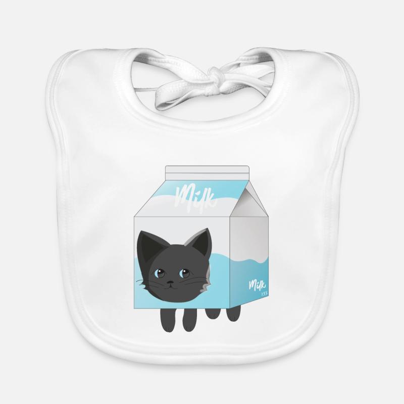 lait - Bavoir bio Bébé - blanc