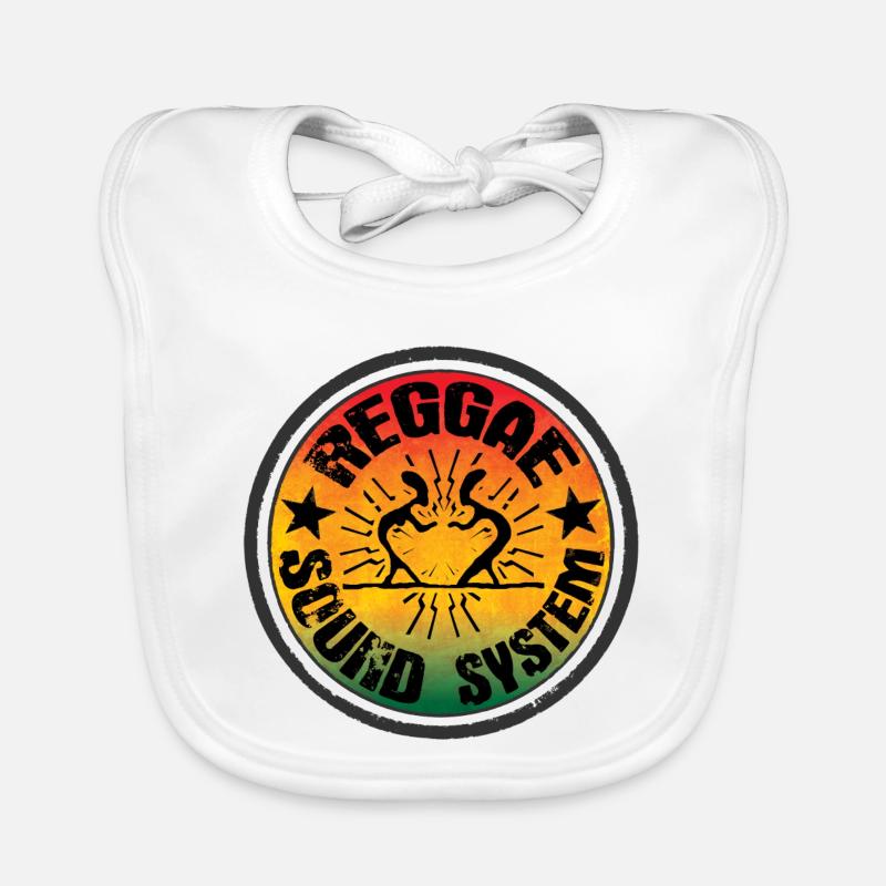 Reggae Soundsystem - Bavoir bio Bébé - blanc