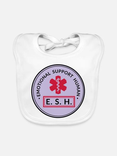 Emotional Support Human - Baby Bio-Lätzchen - Weiß - Vorne