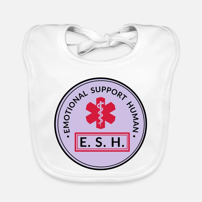 Emotional Support Human - Baby Bio-Lätzchen - Weiß