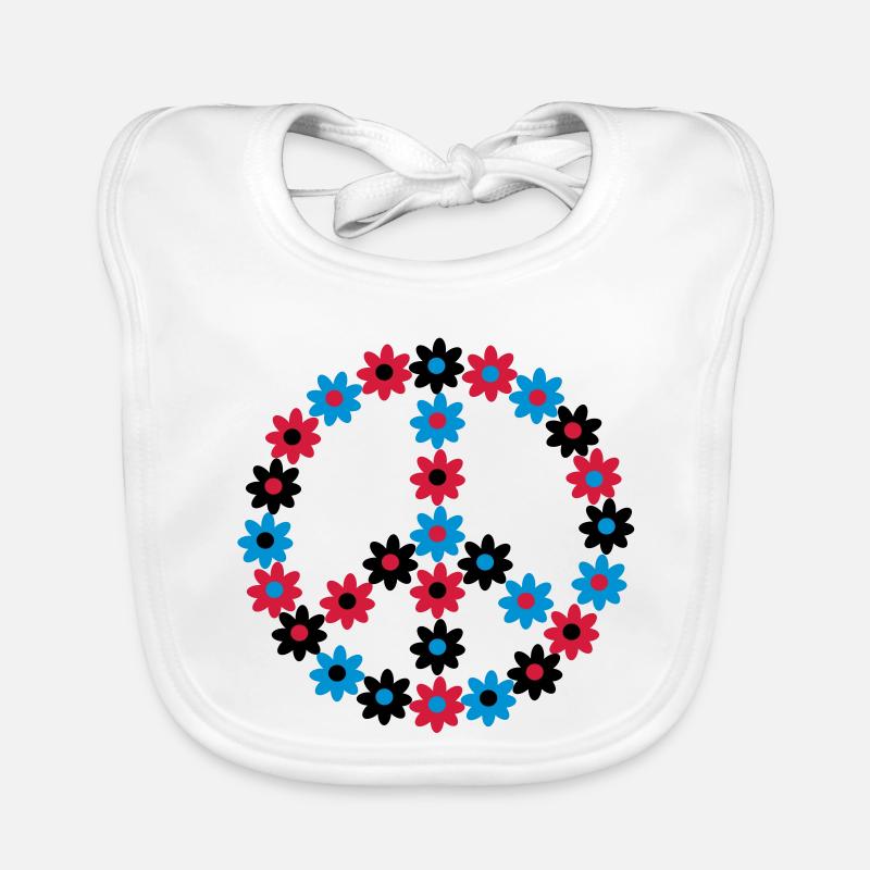 Blumen Friedenszeichen Baby Bio-Lätzchen