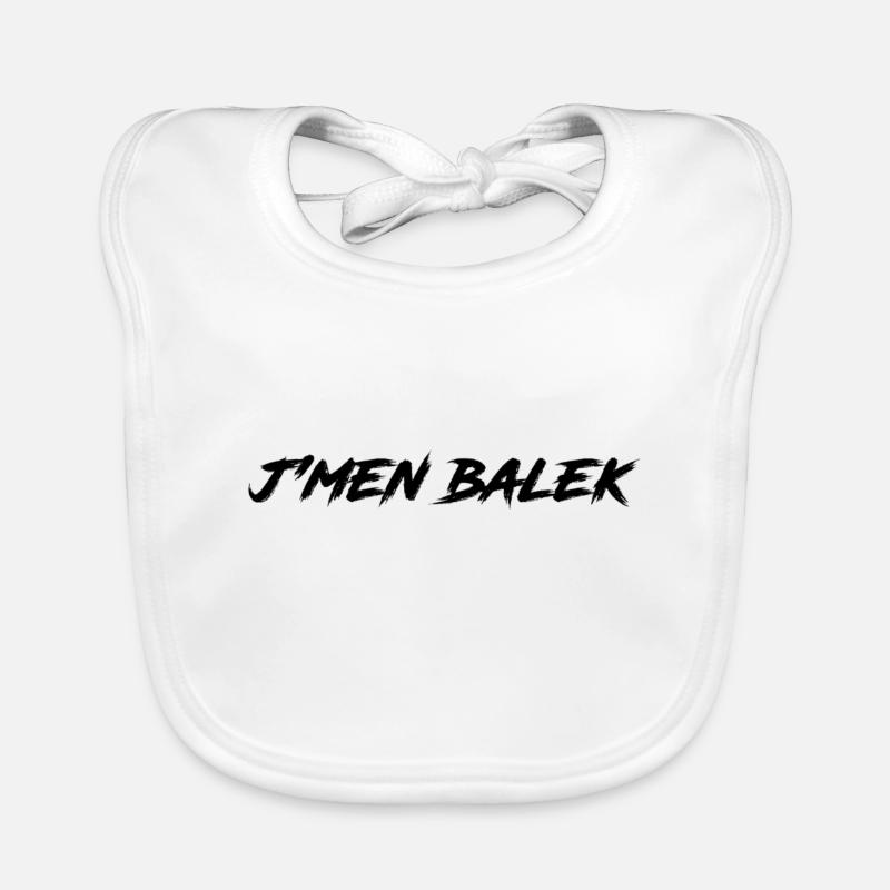 j'men balek - Bavoir bio Bébé - blanc