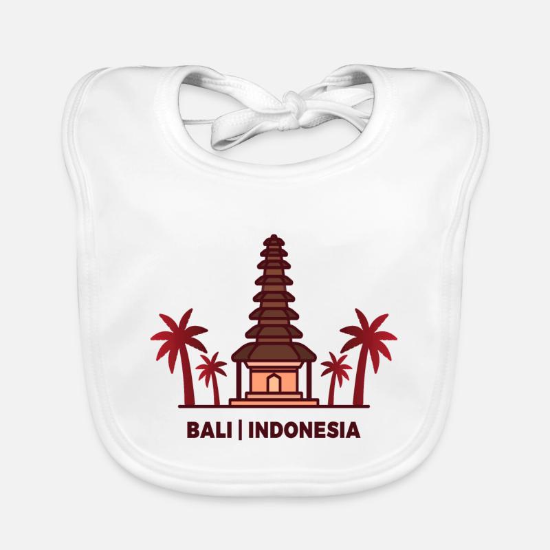 Bali Indonésie - Bavoir bio Bébé - blanc
