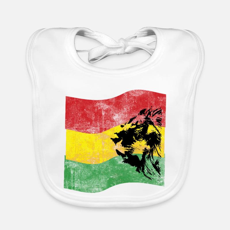 Lion Reggae Drapeau Bavoir bio Bébé
