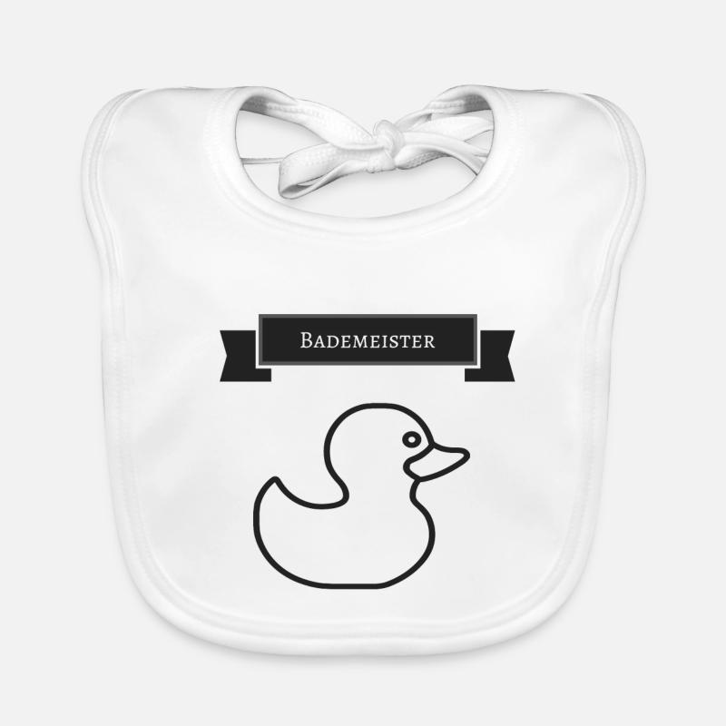Bade Meister Silhouette de Canard - Bavoir bio Bébé - blanc