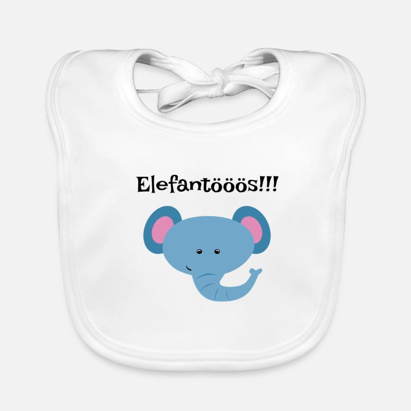 Blauer Elefantenkopf Kindershirt Baby Bio-Lätzchen
