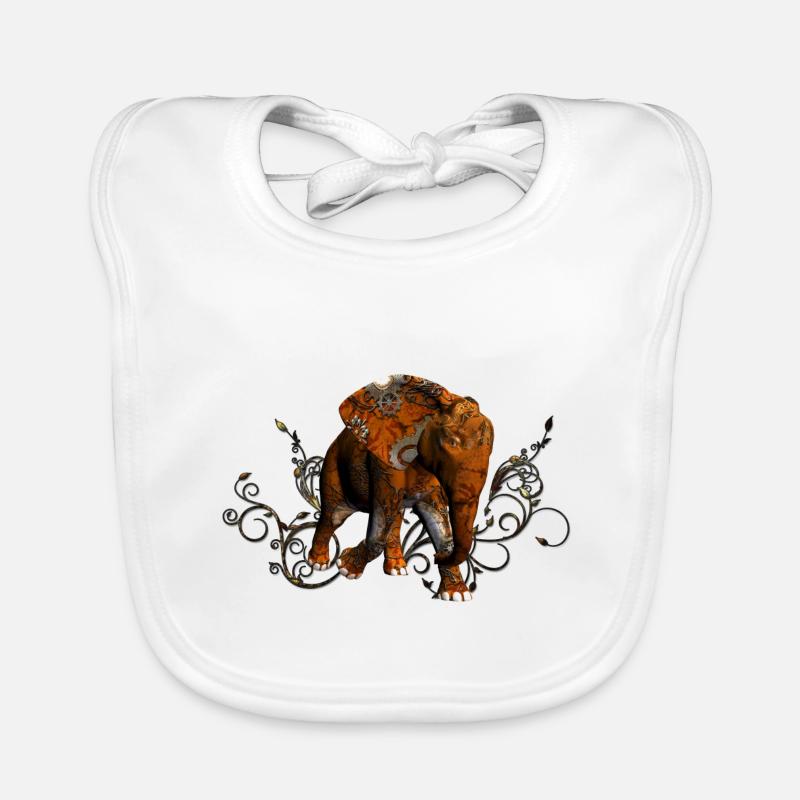 Stunning steampunk elephant Organic Baby Bibs